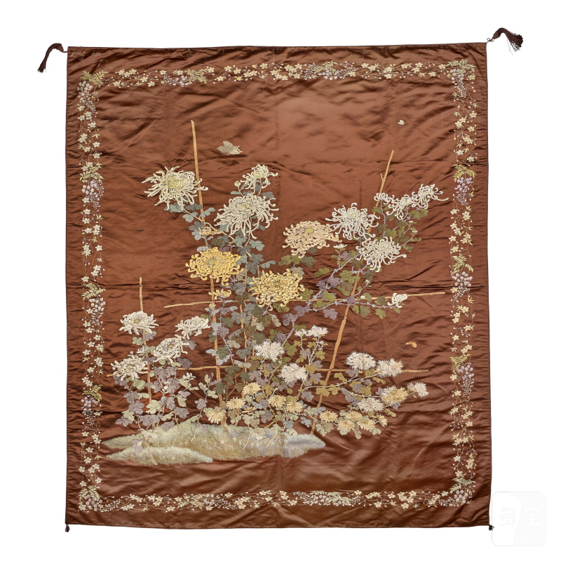 明治時代 綉屏三件 | THREE EMBROIDERED TEXTILE PANELS - 图9